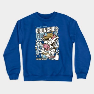 Retro Cartoon Cereal Box // Crunchies Cow // Funny Vintage Breakfast Cereal Crewneck Sweatshirt